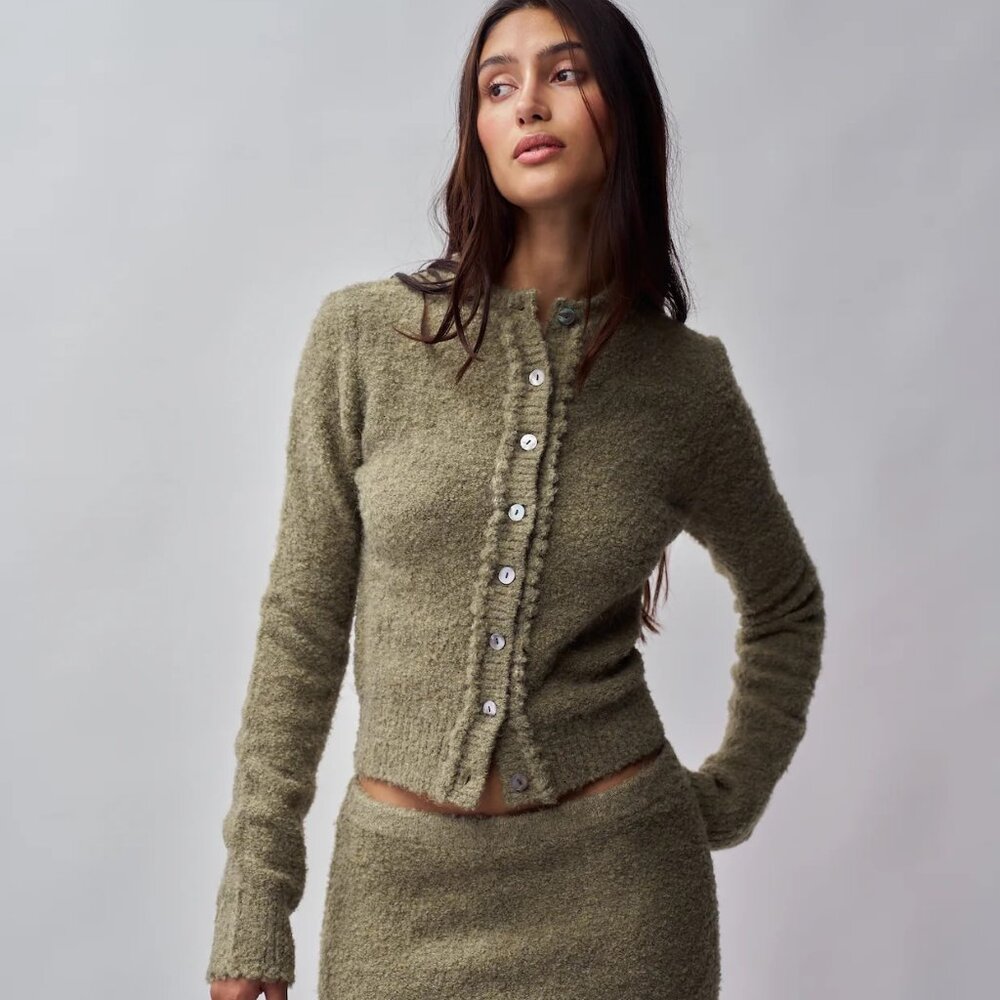 Danielle Guizio Palmyra Knit Cardigan in Sage NWOT